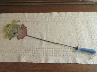 Vtg Collectible Wire Mesh Fly Swatter Scarecrow Twisted Wire & Wooden Handle