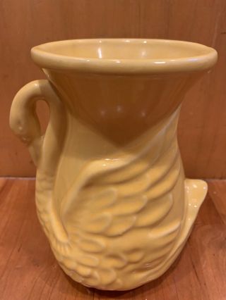 Rare Vintage 1940’s Shawnee Pottery Co.  Yellow Swan Vase Planter Marked 806