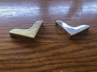 Vintage Mid Century Set Of Two Ps & Co Sterling Silver Book Corners