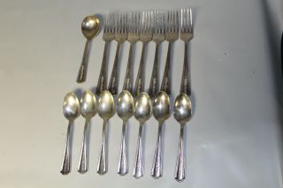 15 Vintage International Silver Co.  Xii Plated Forks Spoons Bellevue Stratford