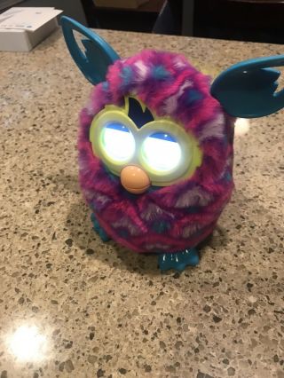 Authentic Furby Boom Pink And Purple Plush Toy Hasbro Pre Owned Rare