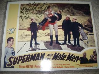 Rare Superman And The Mole Men Lobby Card Signed By Jerry Maren