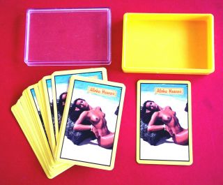 Vintage Hawaii Deck Of Playing Cards W Case - Tasteful Cover Photo - Rare & N