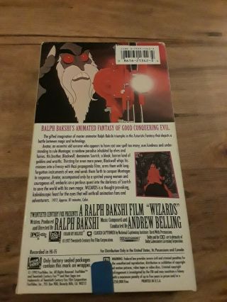 Wizards VHS Rare Fox Home Video Ralph Bakshi Animated Fantasy 2