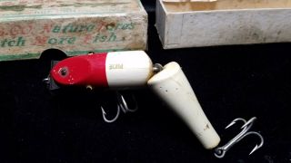 VINTAGE C.  C.  B.  2602 RED HEAD JOINTED PIKE FISHING LURE 3