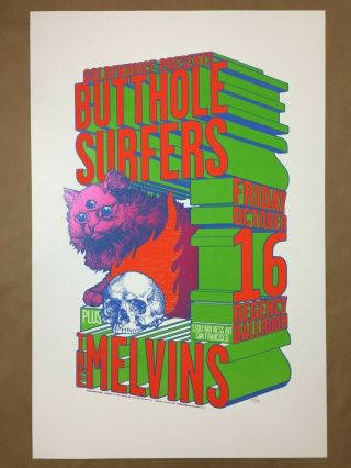 Butthole Surfers Melvins Large Concert Poster Mike King Rare 87/150 23x35 Sf