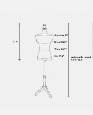 Female Mannequin Torso Clothing Dress Form Shop Display W/white Tripod Stand