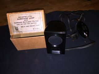 Vintage Bakelite Scopelite Microscope Substage Lamp Clay - Adams Co.  N.  Y. 2