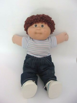 Vtg 1985 Cabbage Patch Kid Boy Doll Red Brown Hair Dimple Coleco Displayed Only