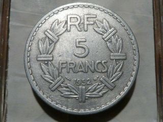 Cira (4) (3) - 5 Francs - Lavrillier (alu) - 1952 - Rare & Qualite Tb
