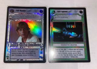 Star Wars Ccg Luke Skywalker Ultra Rare Foil Plus,  Lukes Lightsaber Foil Reflec