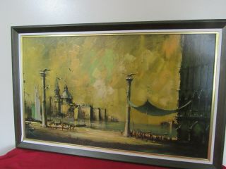 Vintage Framed Turner Wall Accessory Print Artist Signed Rr 24 " By 40 "