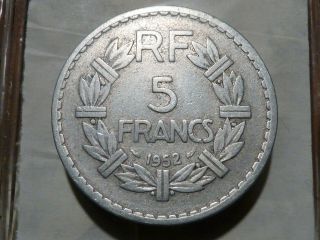 Cira (4) (2) - 5 Francs - Lavrillier (alu) - 1952 - Rare & Qualite Tb