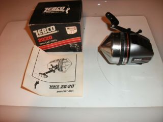 Zebco 20/20 Fishing Reel Zebco Spin Cast Reel W/ Box & Guide Line