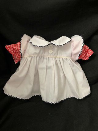 Vintage Cabbage Patch Kids Doll Outfit Dress Coleco Ok Tag Red White Grid Square