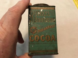 Runkel Bros.  Breakfast Cocoa Vintage Tin,  Rare