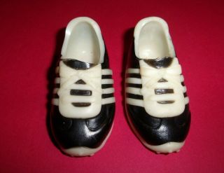 Vintage 1983 Tomy Kimberly Black Doll Shoes Goes With Soccer Outfit