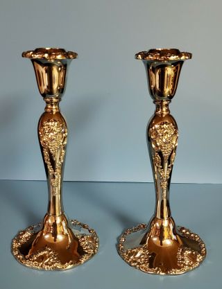 Vintage Godinger Silverplate Candle Holders.  Godinger Silver Art Co.