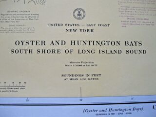 Navigational Map - Oyster And Huntington Bays S.  Shore Of Long Island - Ny 224