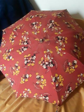 Very Rare Vintage 1950 " S Walt Disney Mickey Mouse Umbrella