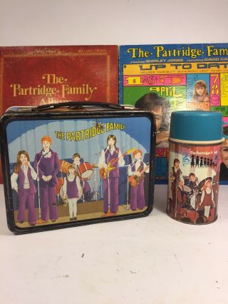 Rare - The Partridge Family Vintage Metal Lunch Box And Thermos