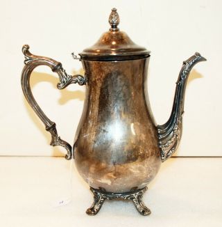 Vintage Rogers Silver Plate Coffee / Tea Pot W/ Pineapple Top (h)