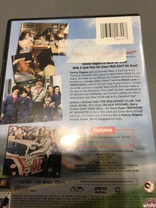 Six Pack (DVD,  2006) anchor bay rare oop kenny rogers,  diane lane,  erin gray 3