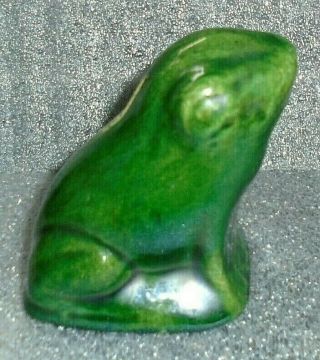 Rare Antique Glazed Pottery Frog Still Bank