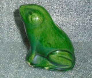 rare antique glazed pottery frog still bank 3