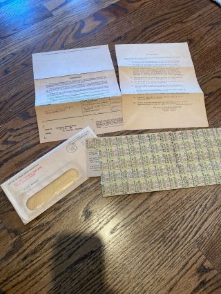 Antique World War 2 Envelope And Rationing Coupons And Letter