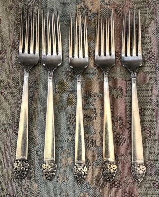 Oneida Community Plate King Cedric Set Of 5 Dinner Forks 7 5/8 "