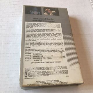 Dressed To Kill RARE Horror VHS Clamshell Warner Home Video Brian De Palma 1980 2