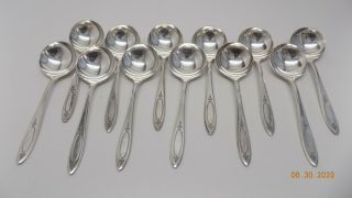1917 Oneida Community Plate Adam - 12 Bouillon Soup Spoons