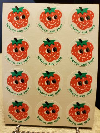 Rare Vintage Ctp Scratch And Sniff Stickers - 1977 - Strawberry