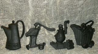 Vintage Home Cast Iron Plaques Teapot Water Pump Wood Burning Stove Wall Hanging