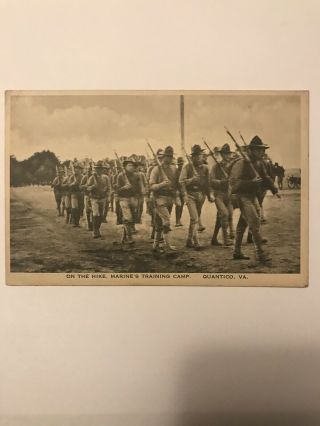 Wwi Marines Usmc Quantico Va Antique Postcard Circa 1918
