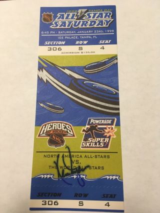 Ken Dryden Signed Full Ticket Hall Of Fame Nhl Rare Autograph Hockey