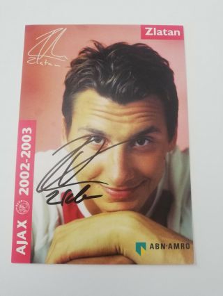 Zlatan Ibrahimovic Very Rare Hand Signed Ajax Amsterdam Autograph Card