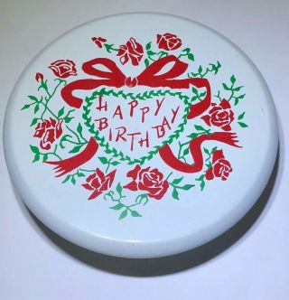 Vintage Metal Musical Revolving Happy Birthday To You Rotating Cake Plate