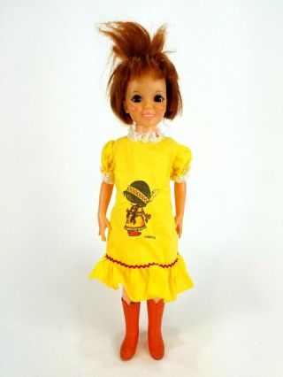 Vintage 1969 Ideal Toy Crissy Doll 18 " Growing Hair Dress Panties Boots