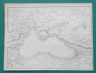 1840 Antique Map - Black Sea Ukraine Russia Crimea Moldova Turkey Georgia