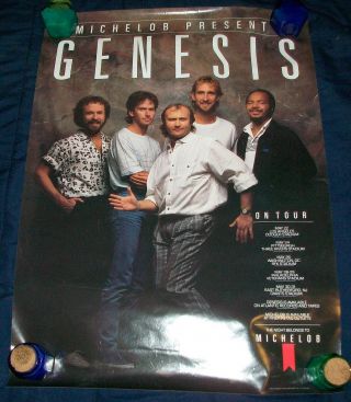 Vintage 1987 Michelob Presents Genesis Poster 20 " X 28 " Rare