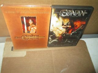 Conan The Barbarian 1 2 & 3 Rare Trilogy Dvd Set Arnold Schwarzenegger Momoa