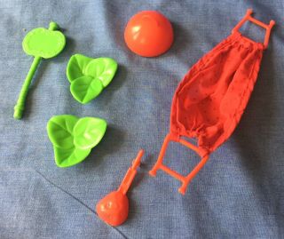 Strawberry Shortcake Playset Parts - Hammock,  Grill Cover,  Latch,  Sign,  Ice Cream Dish