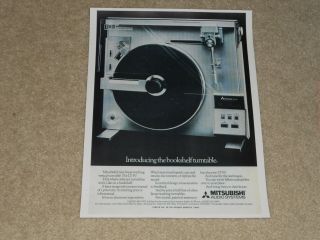 Mitsubishi Lt - 5v Vertical Turntable Ad,  1980,  Article,  1 Page,  Very Rare
