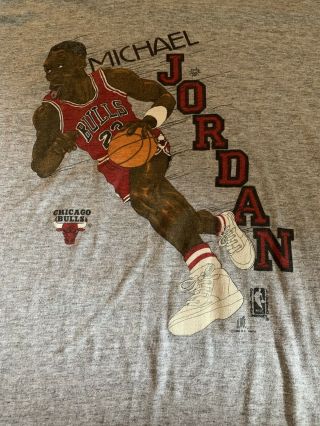 Vintage 1986 Chicago Bulls Michael Jordan Rookie Era Tee Shirt Rare 80s