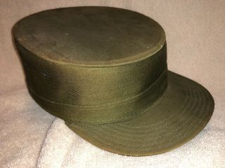 Vintage 1950’s Korea Us Army Ridgeway Jump Spring Up Cap Hat 7 3/4 - Rare Veteran