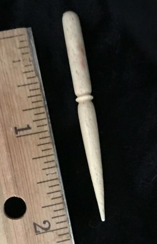 Vintage ANTIQUE BOVINE BONE Carved Toothpick SPIKE SPEAR TOOTH PICK 3