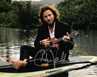 Eddie Vedder Pearl Jam Hand Signed Autographed Color 8 X 10 With Rare Photo