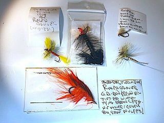 5 Flies Tied By The Late,  Ralph Graves & Old Glory Fly Shop